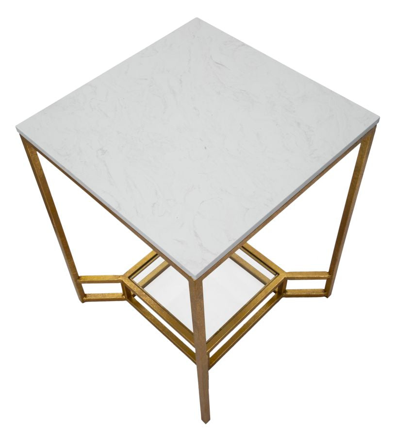 Mesa de Centro Metálica GLAM – Dourada e Branca