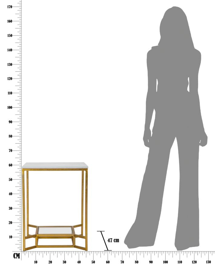 Mesa de Centro Metálica GLAM – Dourada e Branca