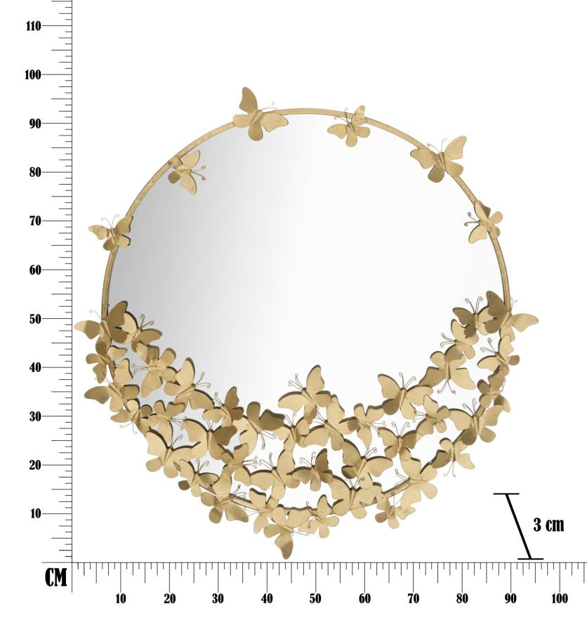 Espelho de Parede Redondo GLAM – Dourado