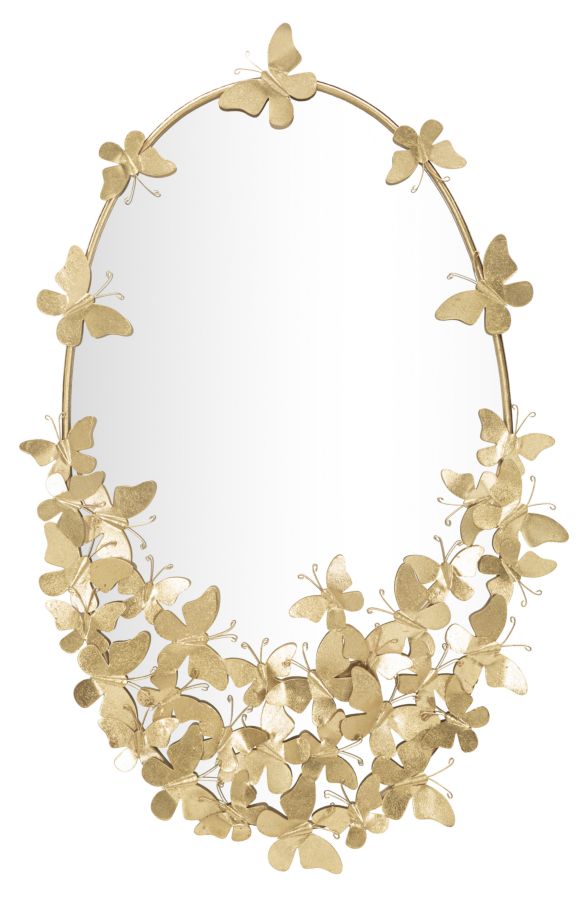 Espelho de Parede Oval GLAM – Dourado