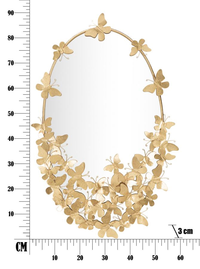 Espelho de Parede Oval GLAM – Dourado