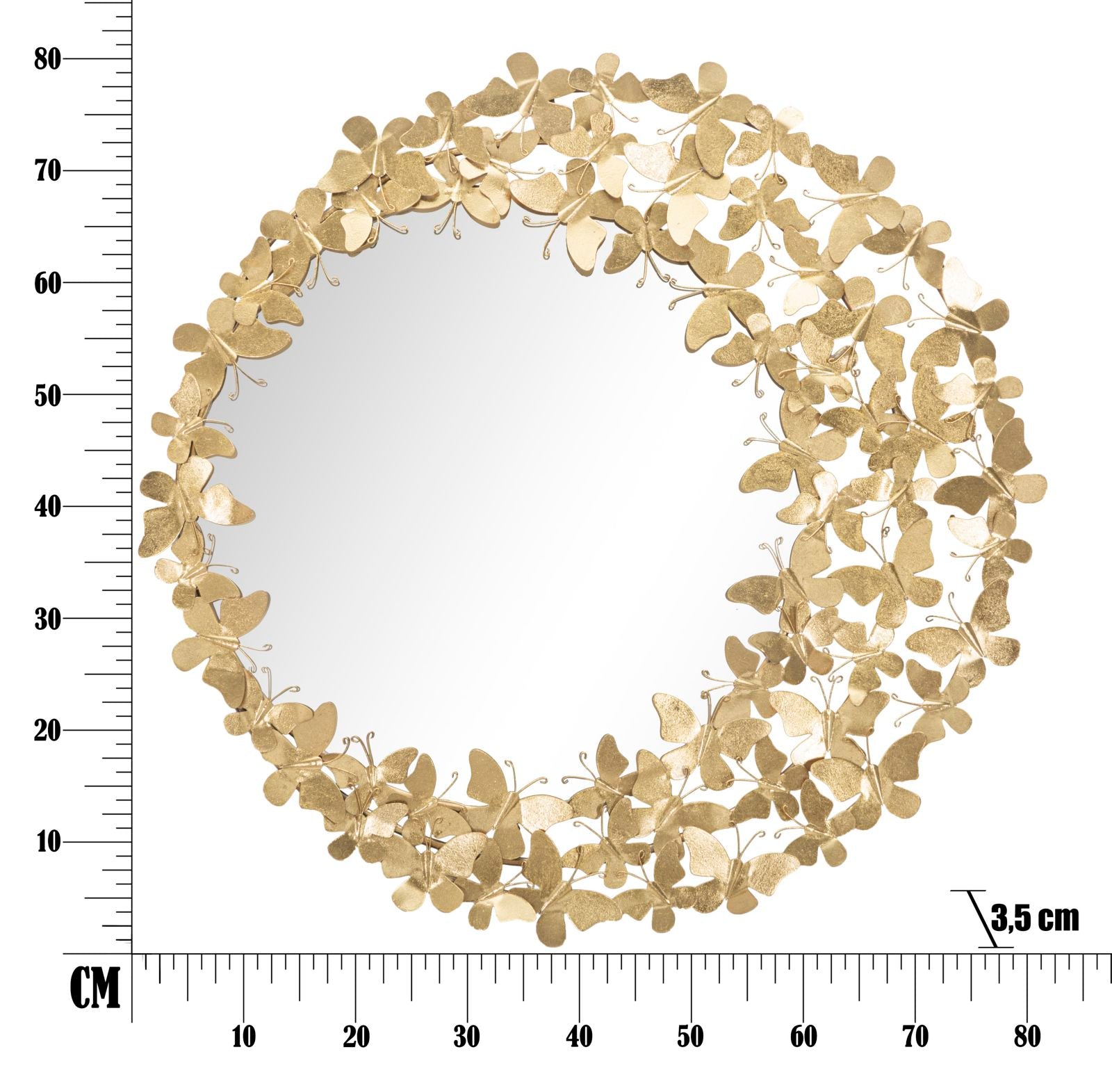 Espelho de Parede Redondo GLAM – Dourado