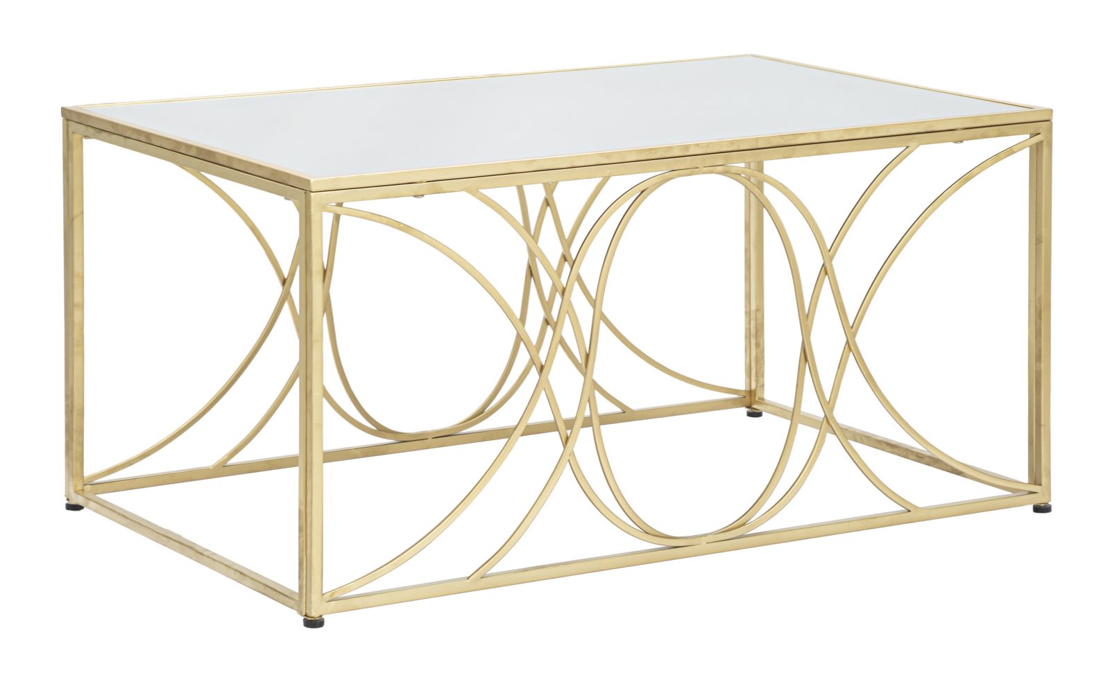 Mesa de Centro Quadrada GLAM – Ouro e Prata