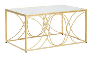 Mesa de Centro Quadrada GLAM – Ouro e Prata