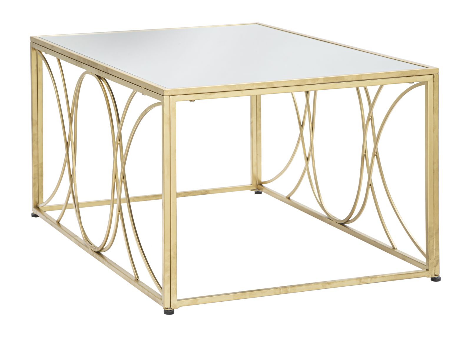 Mesa de Centro Quadrada GLAM – Ouro e Prata