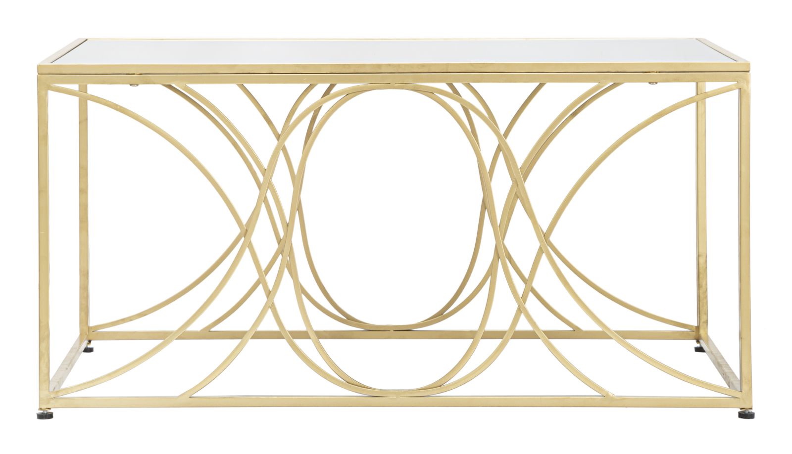 Mesa de Centro Quadrada GLAM – Ouro e Prata