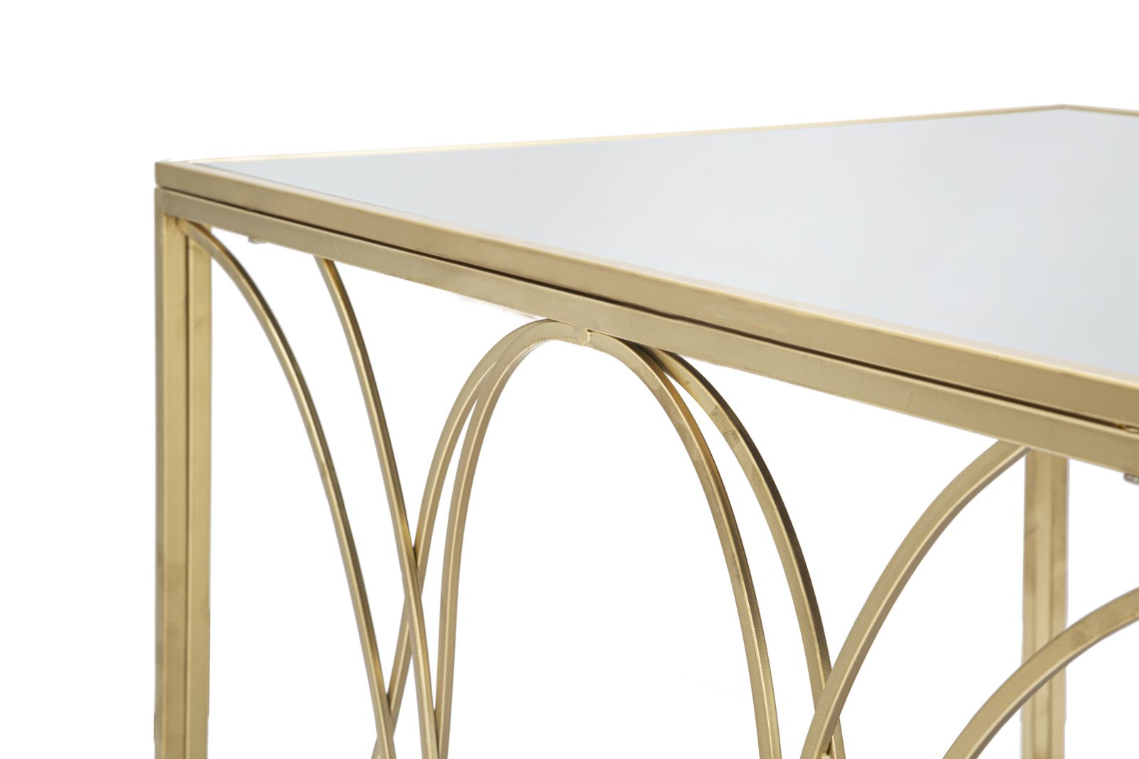 Mesa de Centro Quadrada GLAM – Ouro e Prata