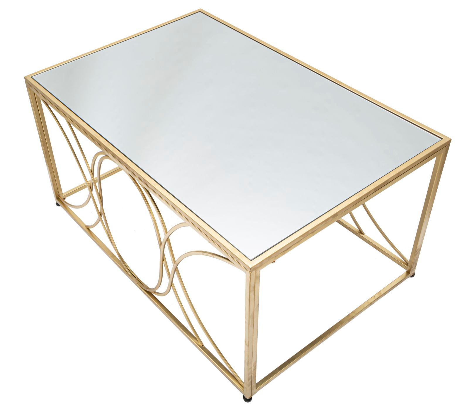Mesa de Centro Quadrada GLAM – Ouro e Prata