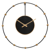 Relógio de Parede – Preto e Dourado – Ferro