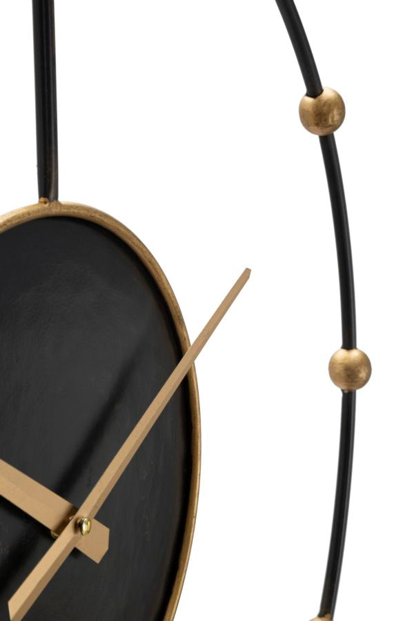 Relógio de Parede – Preto e Dourado – Ferro