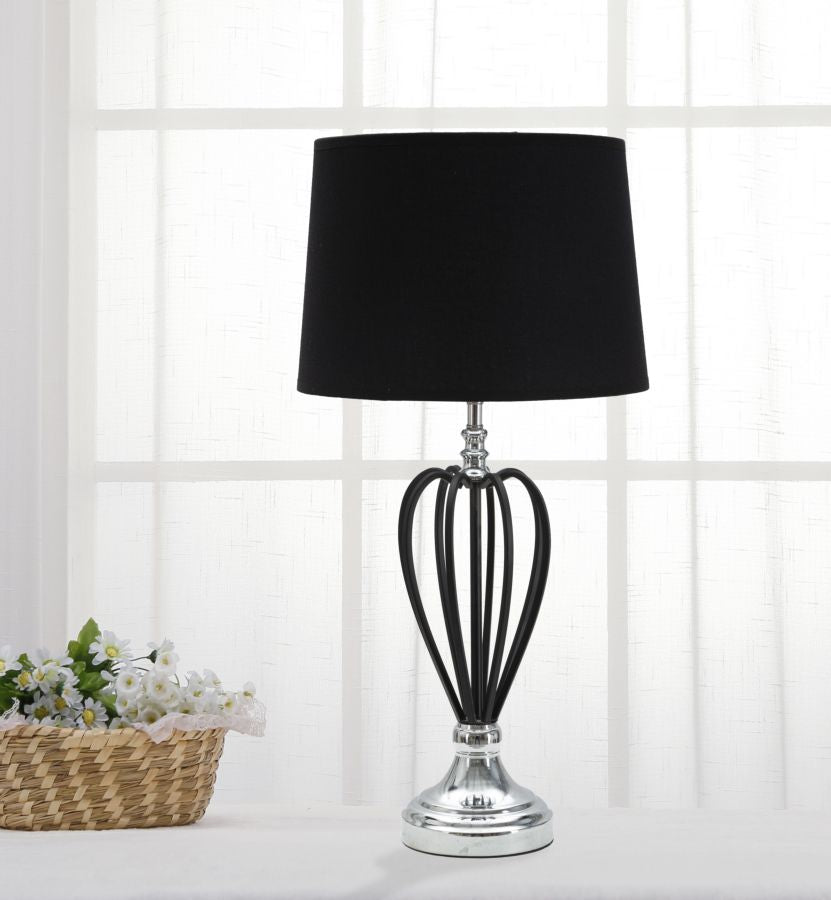 Candeeiro de Mesa GLAM – Preto e Prateado