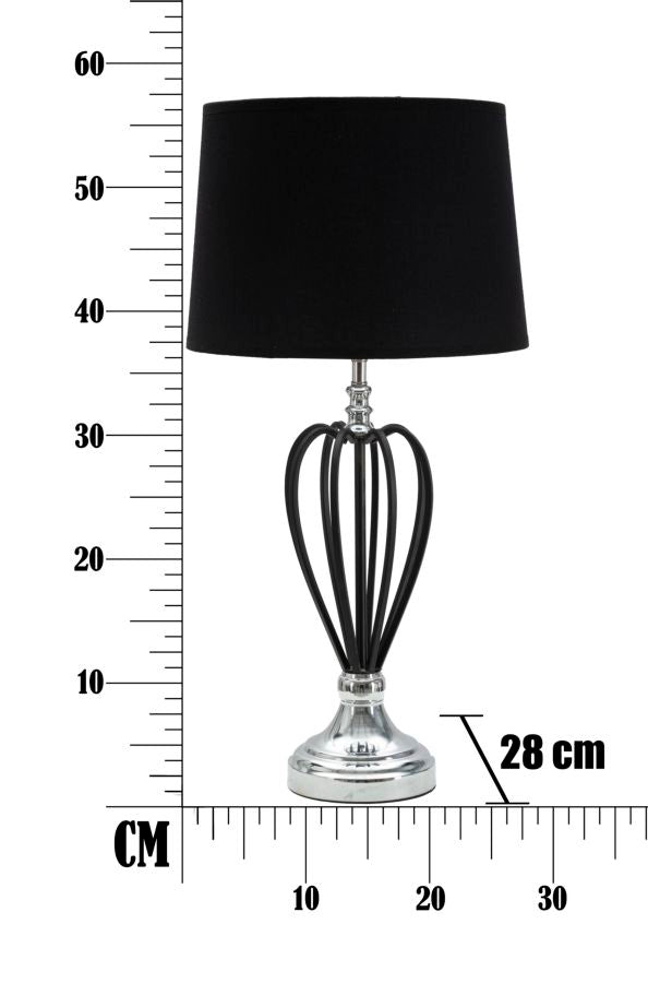 Candeeiro de Mesa GLAM – Preto e Prateado