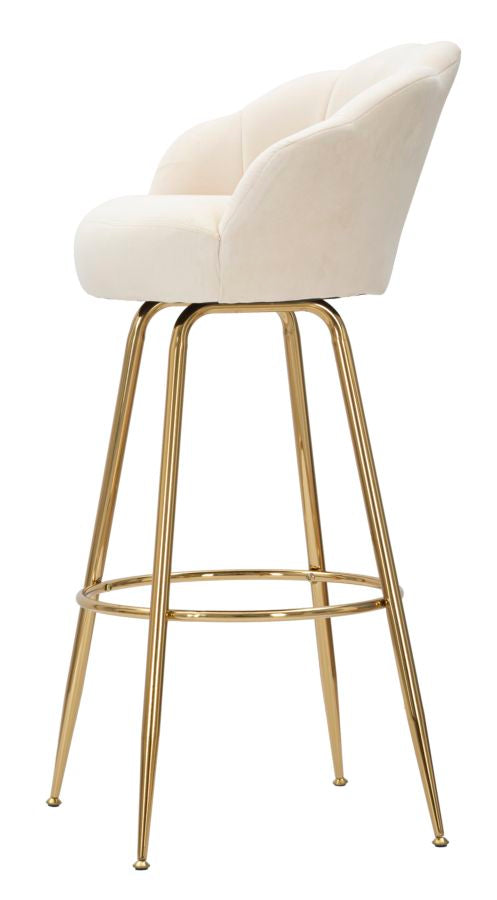 Banco de Bar GLAM – Creme e Dourado