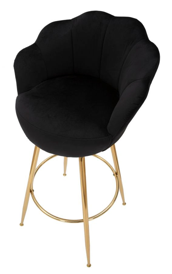 Banco de Bar GLAM – Preto e Dourado