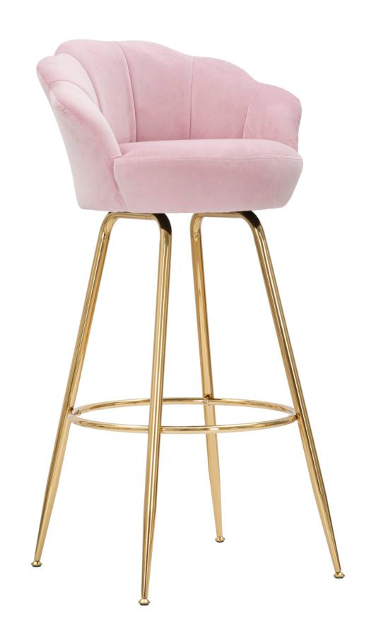 Banco de Bar GLAM – Rosa e Dourado