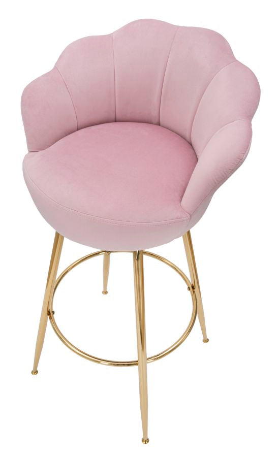 Banco de Bar GLAM – Rosa e Dourado