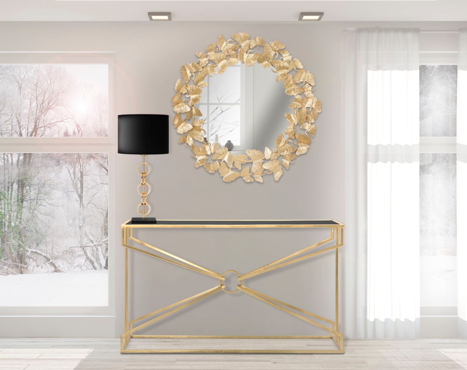 Espelho Redondo Metálico GLAM – Dourado