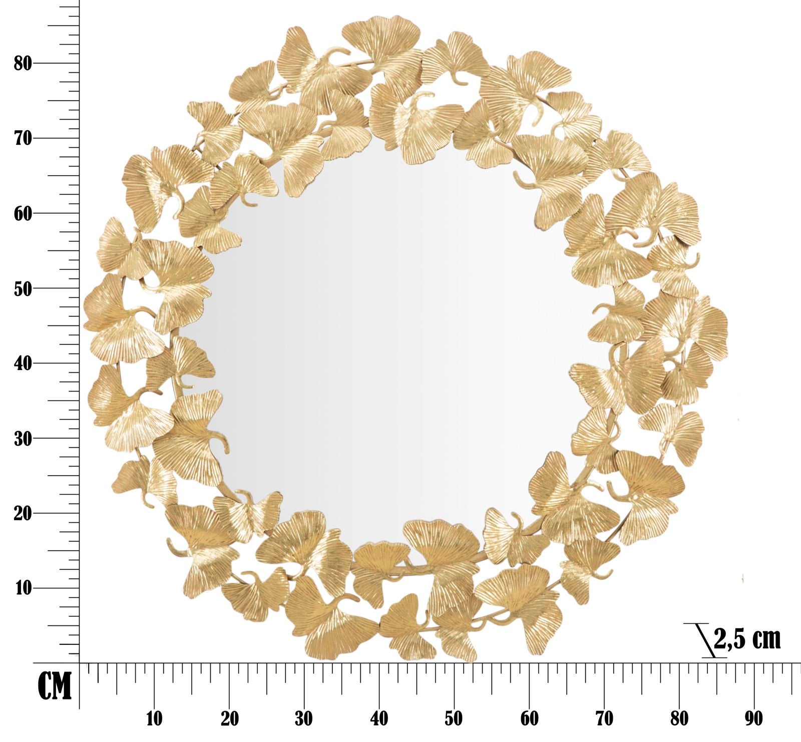 Espelho Redondo Metálico GLAM – Dourado