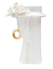 Vaso GLAM – Branco e Dourado