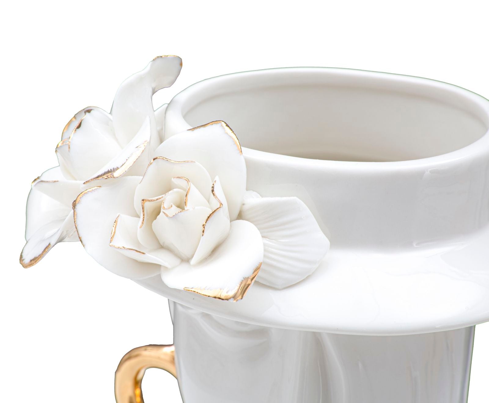 Vaso GLAM – Branco e Dourado
