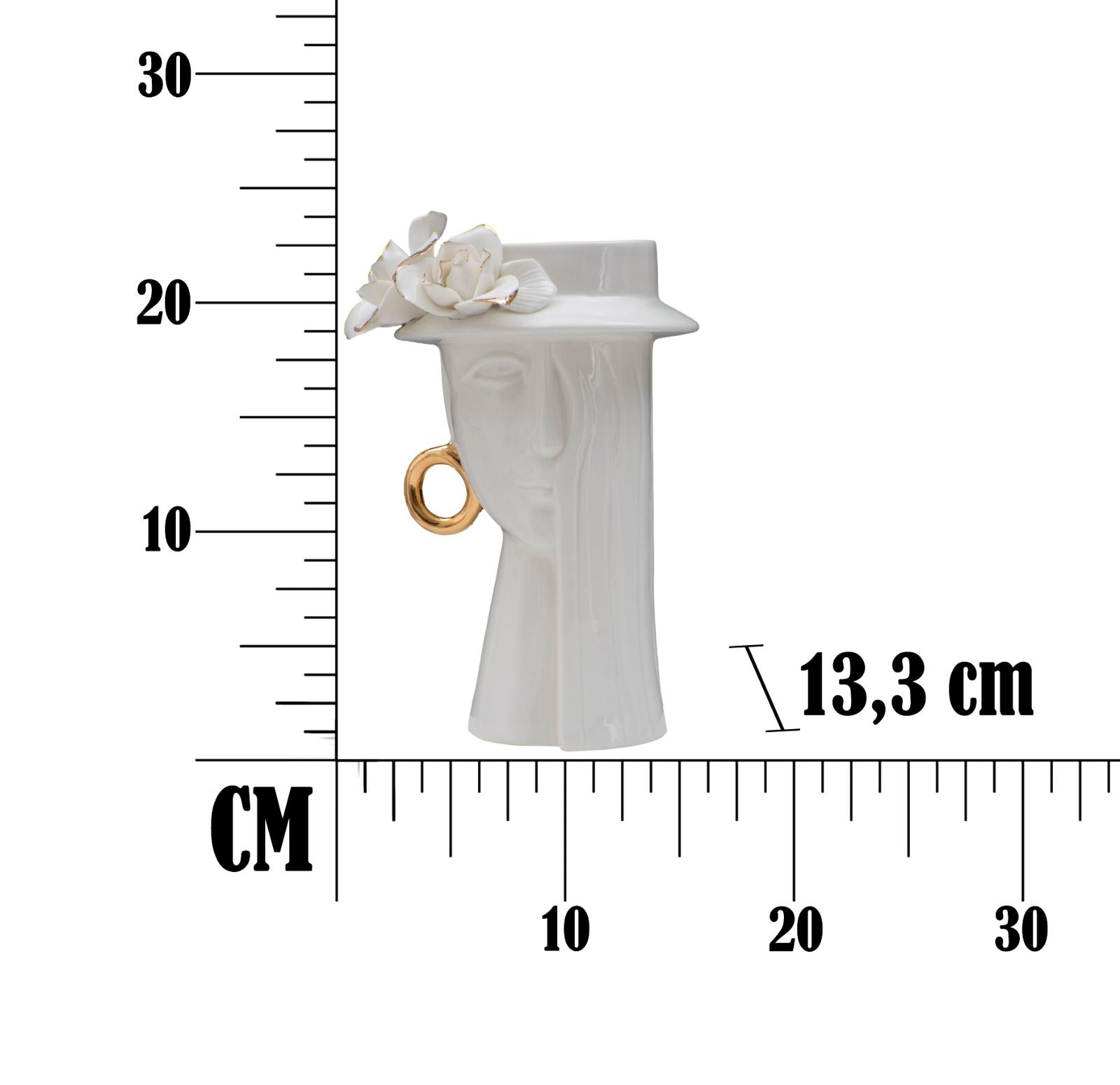 Vaso GLAM – Branco e Dourado