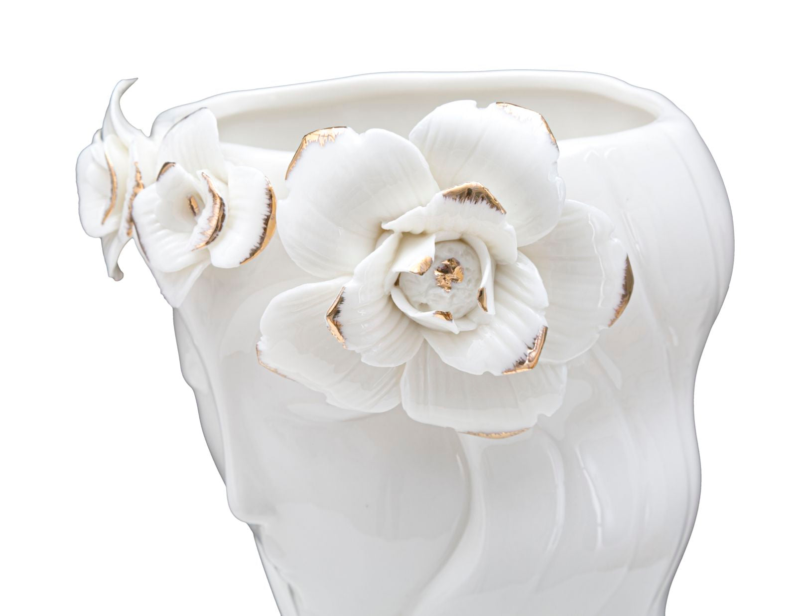 Vaso GLAM – Branco e Dourado