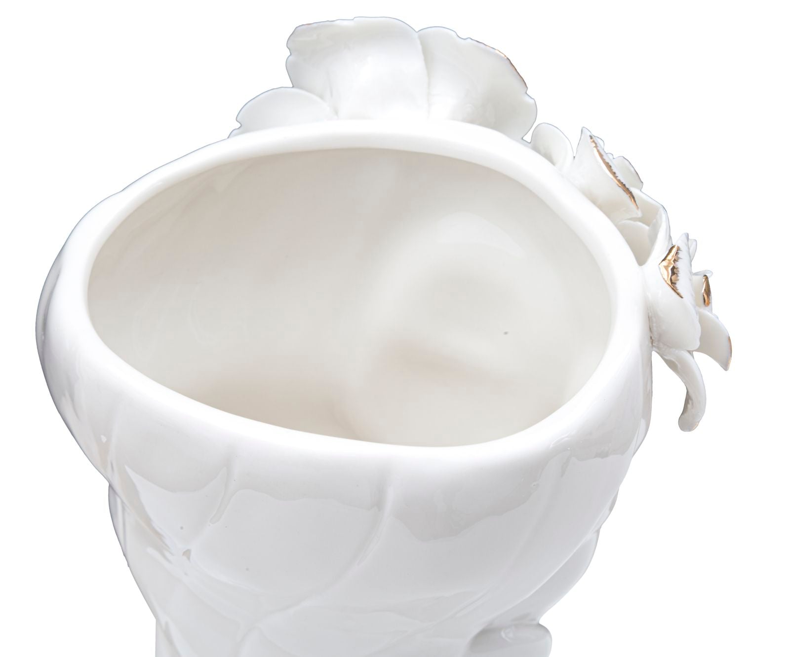 Vaso GLAM – Branco e Dourado