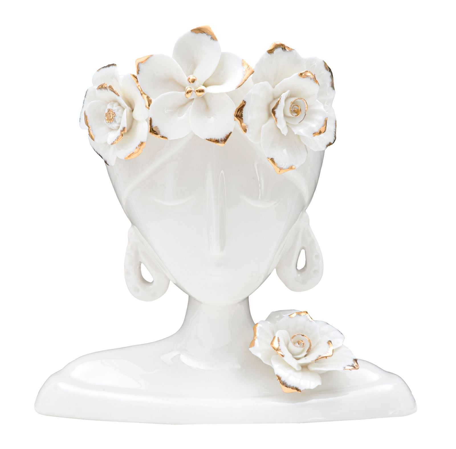 Vaso GLAM – Branco e Dourado