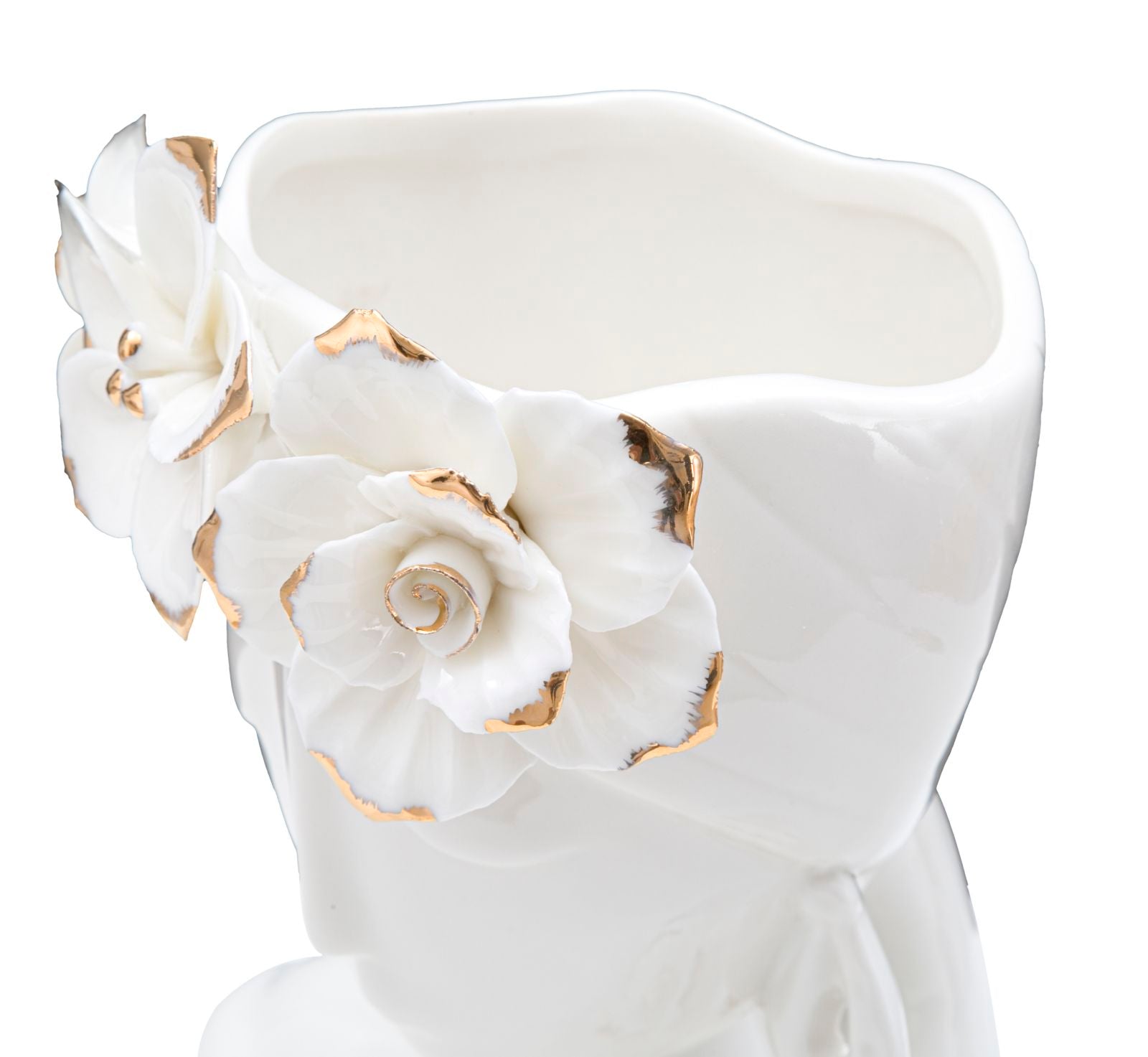 Vaso GLAM – Branco e Dourado