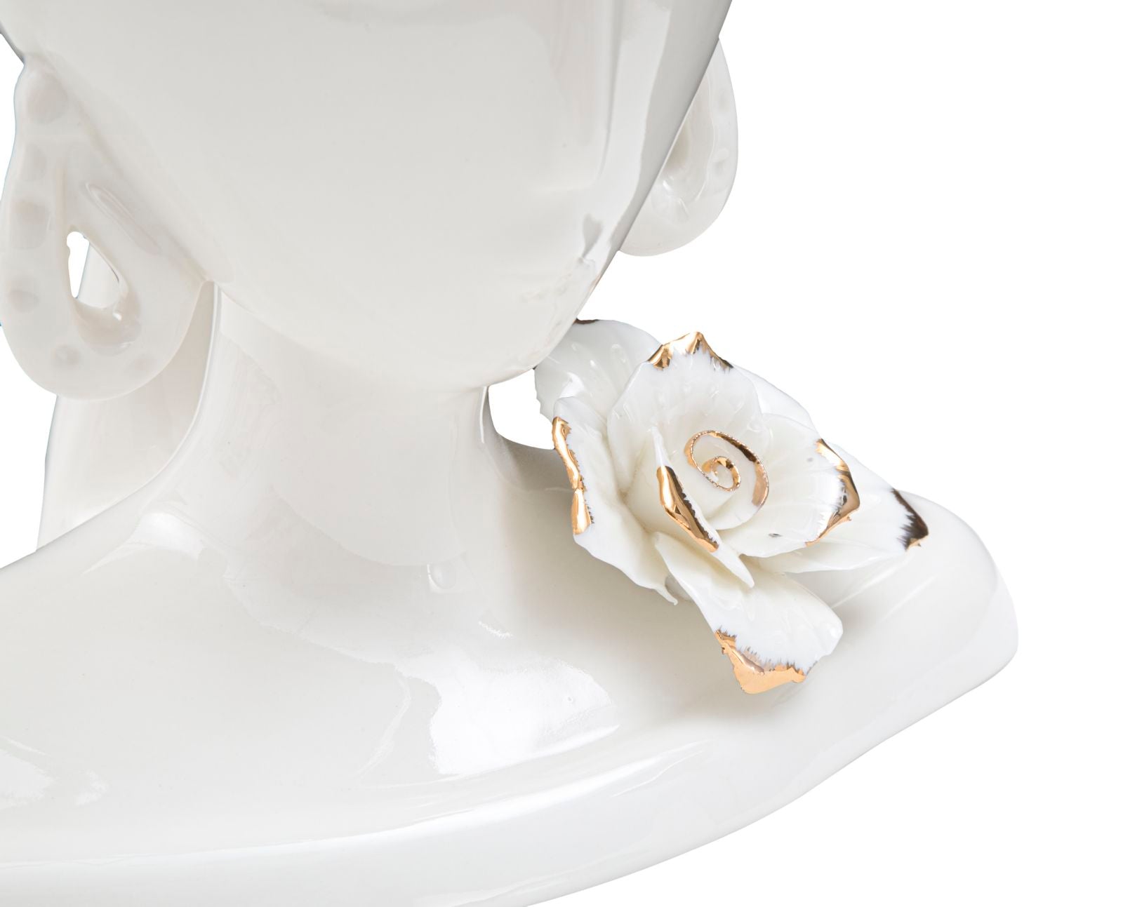 Vaso GLAM – Branco e Dourado