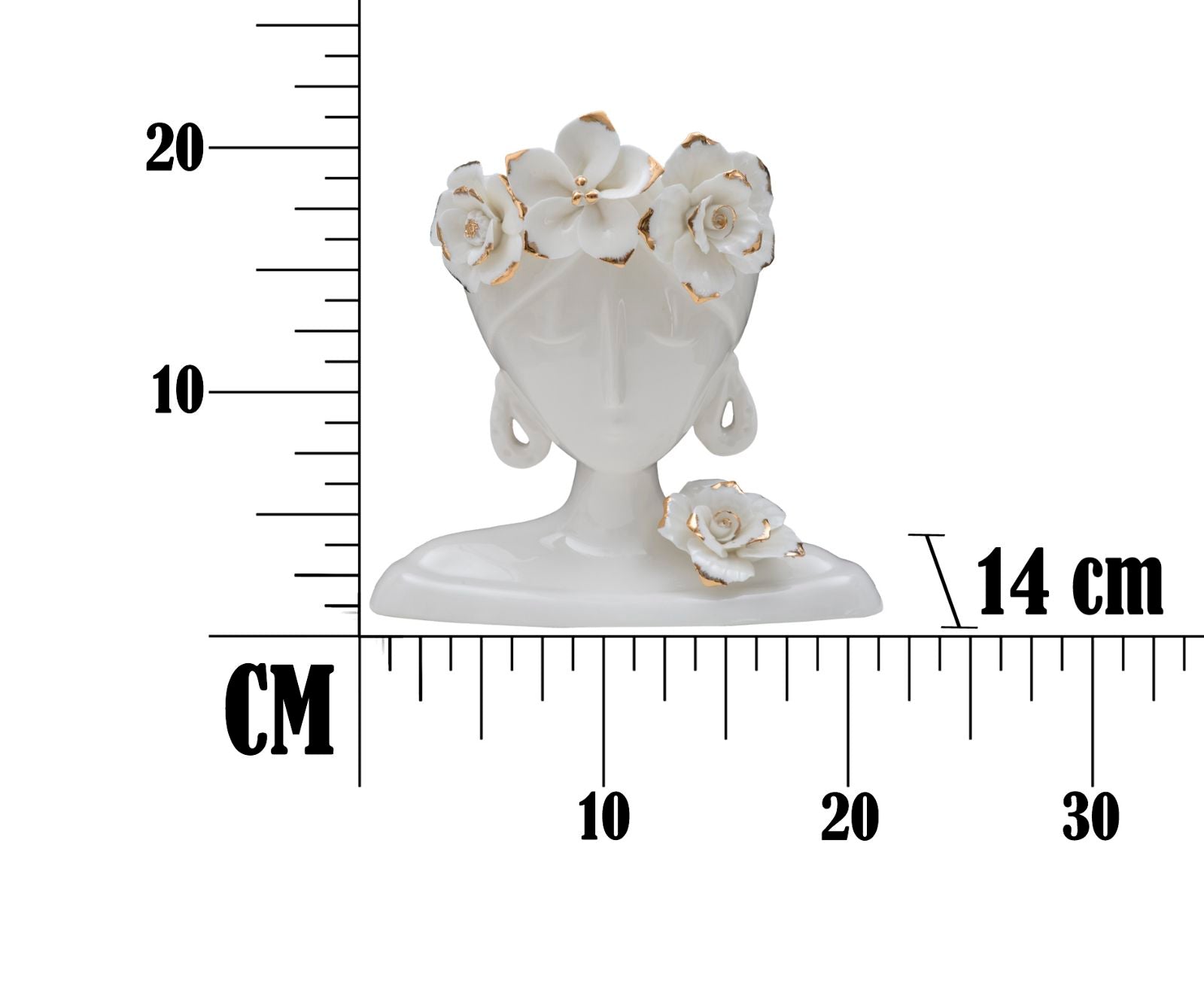 Vaso GLAM – Branco e Dourado