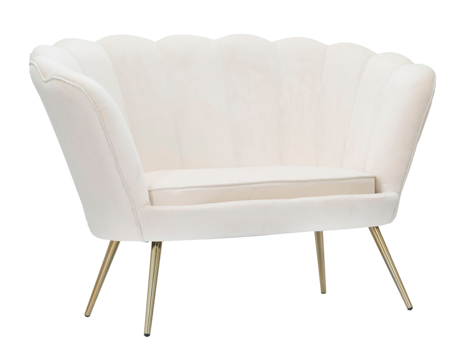 Sofá GLAM – Branco e Dourado – 2 lugares