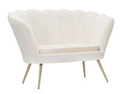 Sofá GLAM – Branco e Dourado – 2 lugares