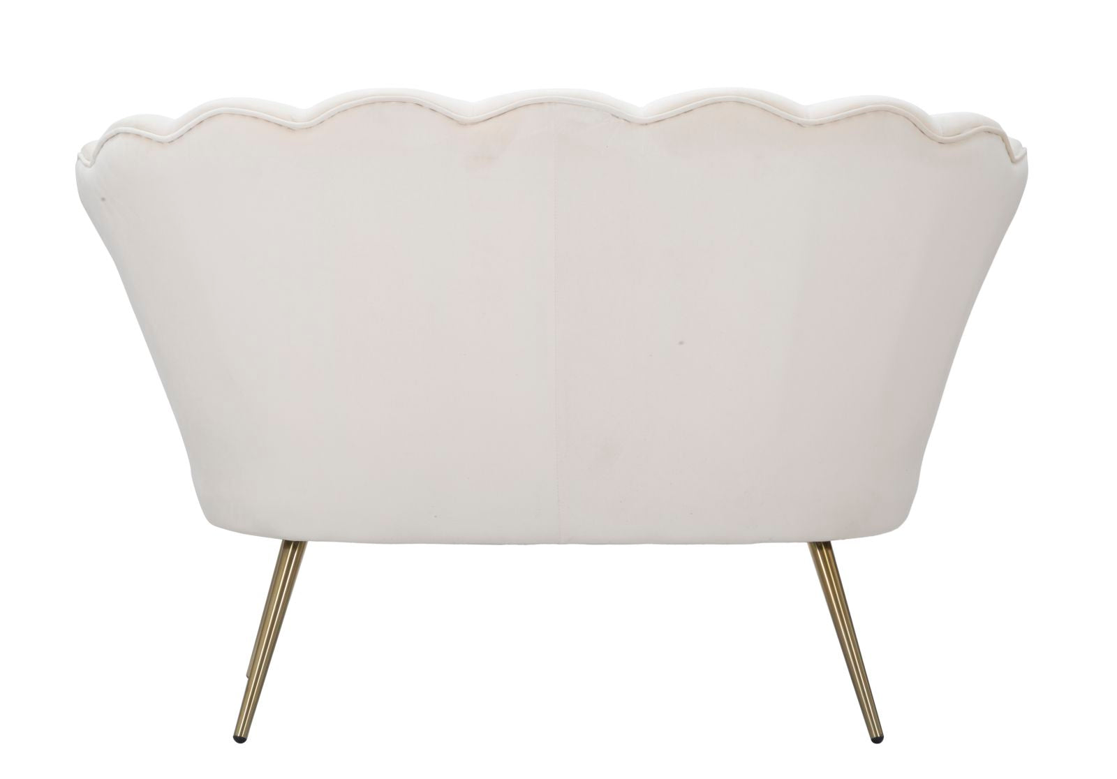 Sofá GLAM – Branco e Dourado – 2 lugares