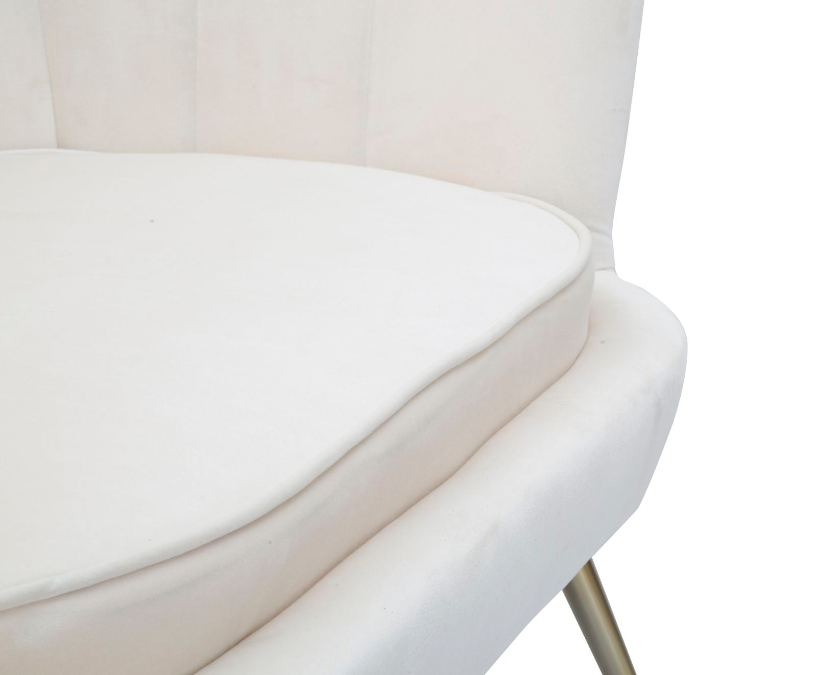 Sofá GLAM – Branco e Dourado – 2 lugares