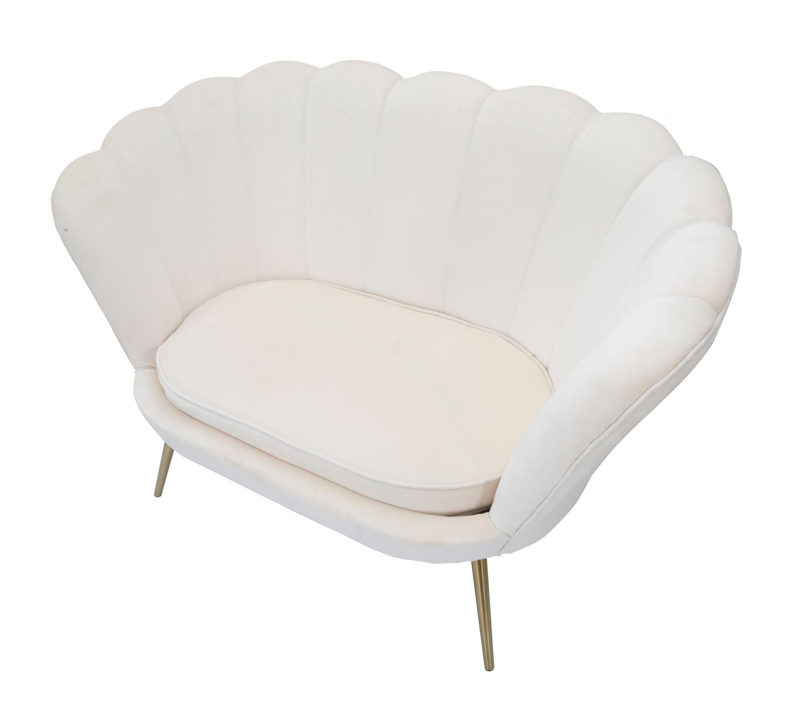 Sofá GLAM – Branco e Dourado – 2 lugares