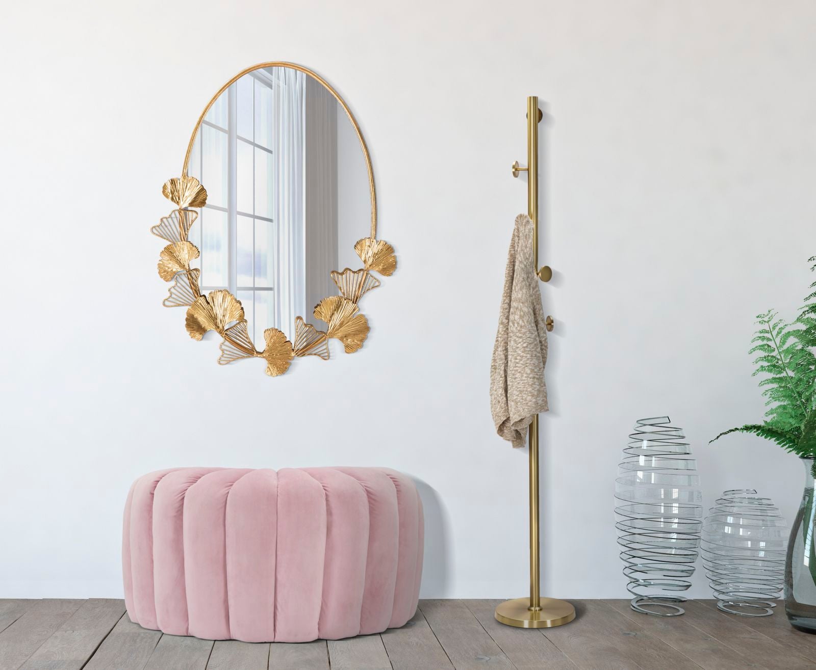 Espelho de Parede em Metal GLAM – Dourado