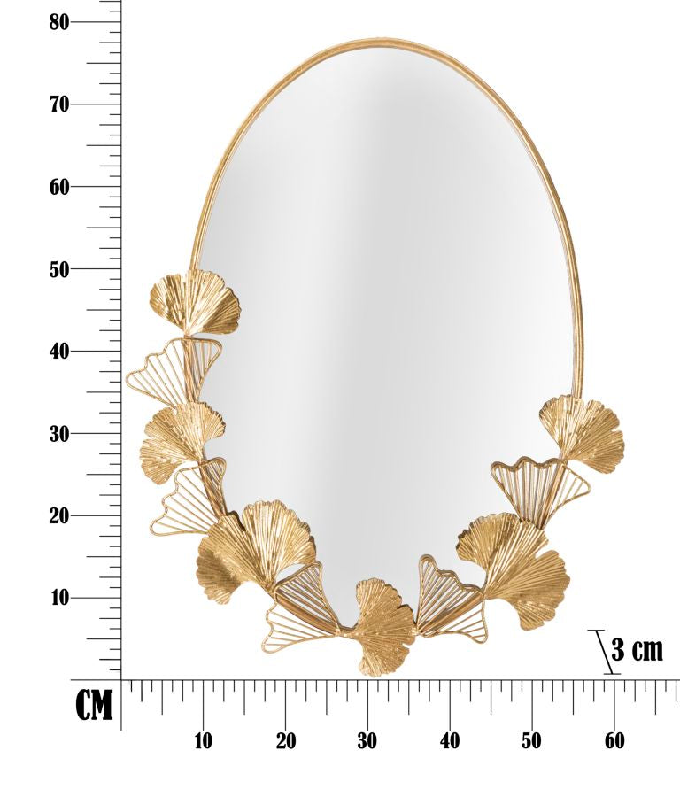 Espelho de Parede em Metal GLAM – Dourado