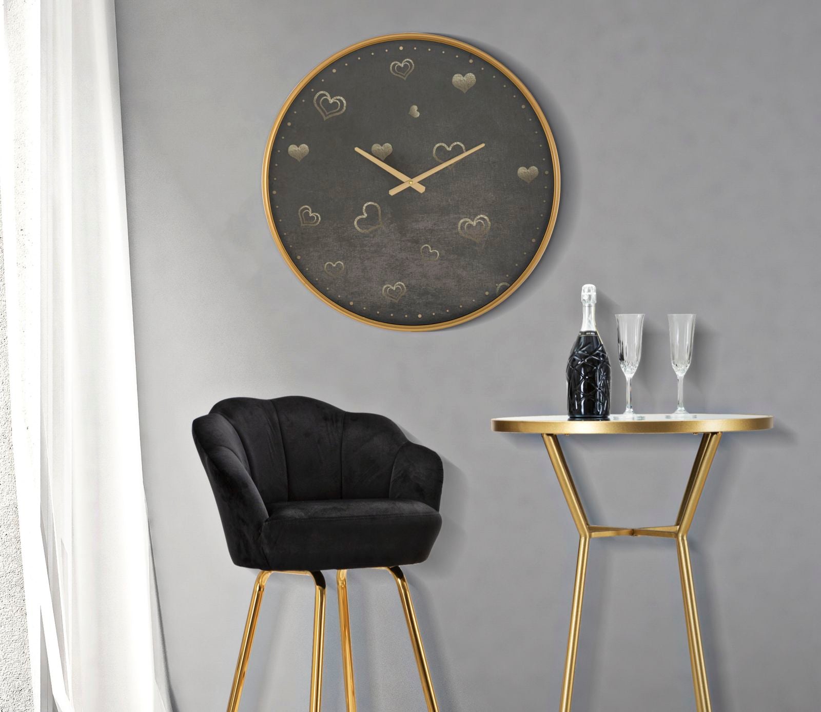 Relógio de Parede – Multicolor – Ferro, MDF e vidro