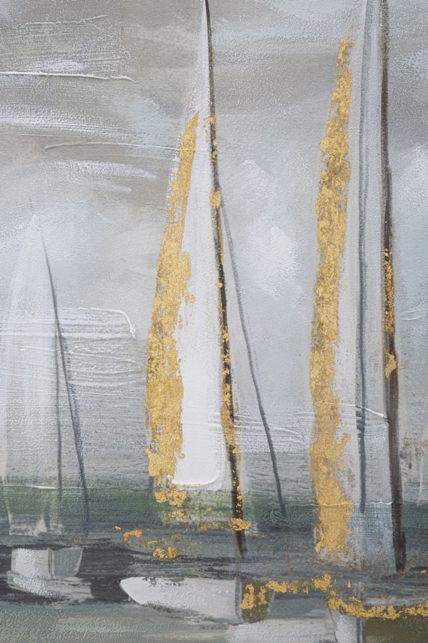 Pintura em Tela com Moldura – Multicolor – Madeira