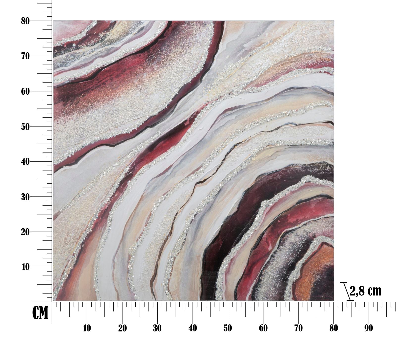 Pintura em Tela com Moldura – Multicolor – madeira