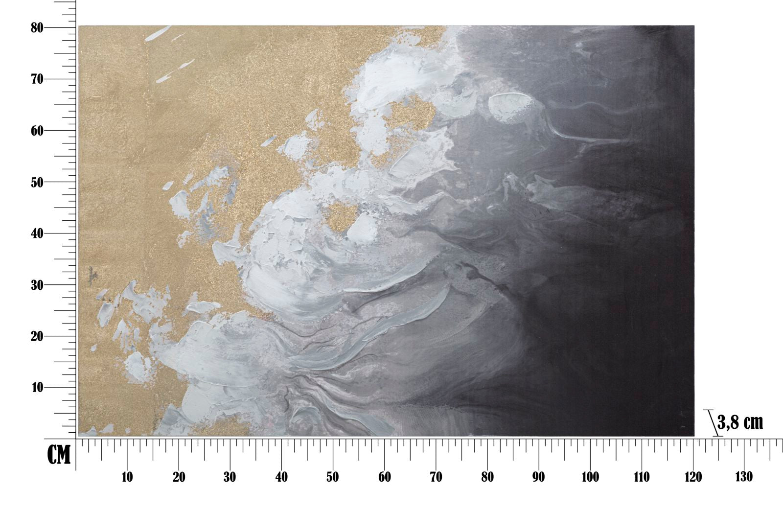 Pintura em Tela com Moldura de Madeira – Multicolor – Madeira