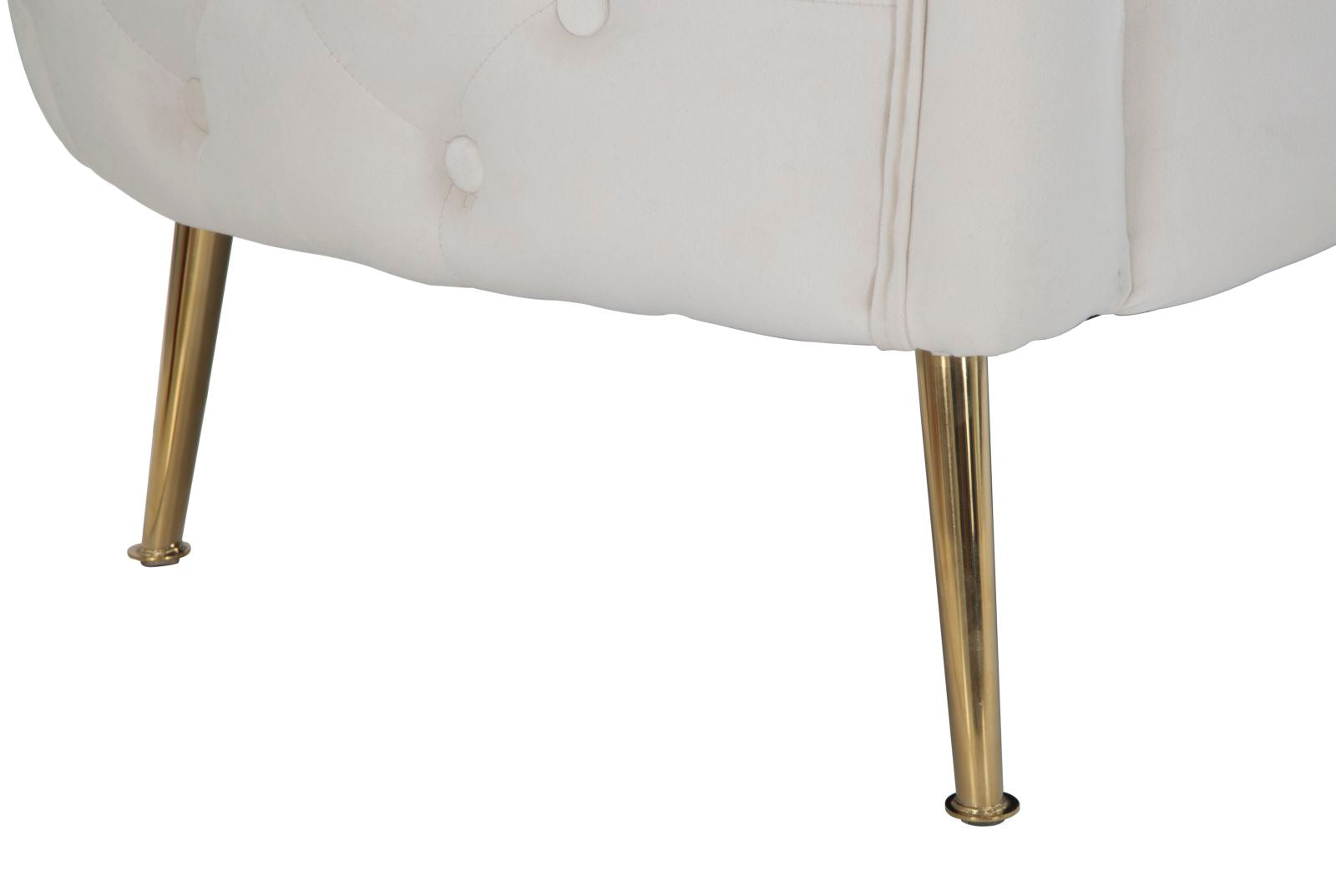 Sofá de 2 Lugares GLAM – Creme e Dourado