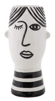 Vaso de Porcelana GLAM – Branco e Preto