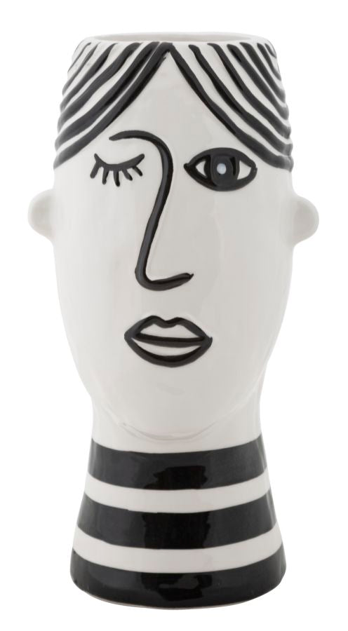 Vaso de Porcelana GLAM – Branco e Preto