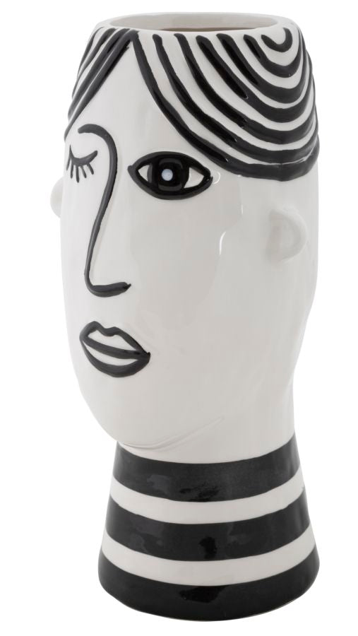 Vaso de Porcelana GLAM – Branco e Preto