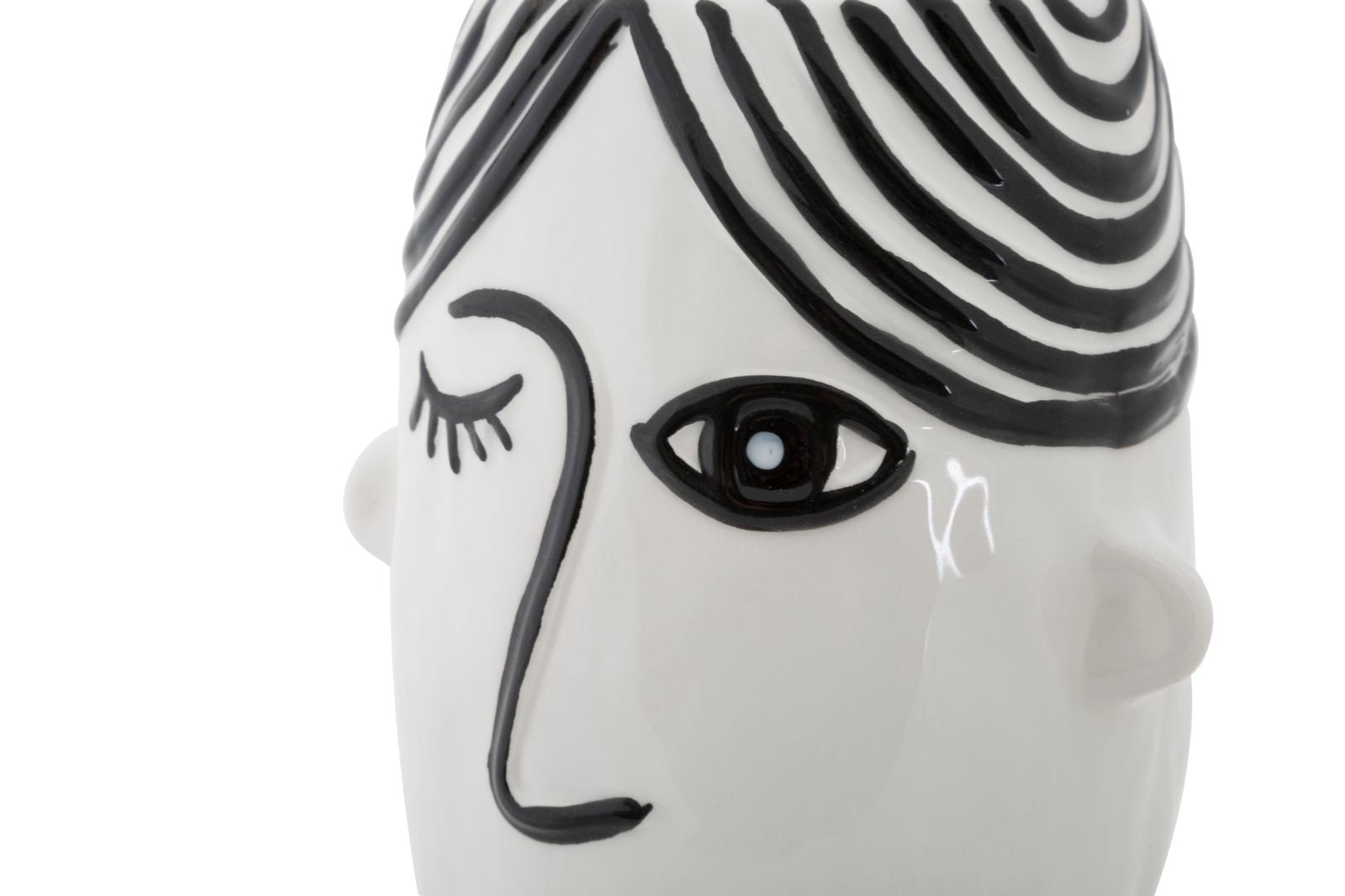 Vaso de Porcelana GLAM – Branco e Preto