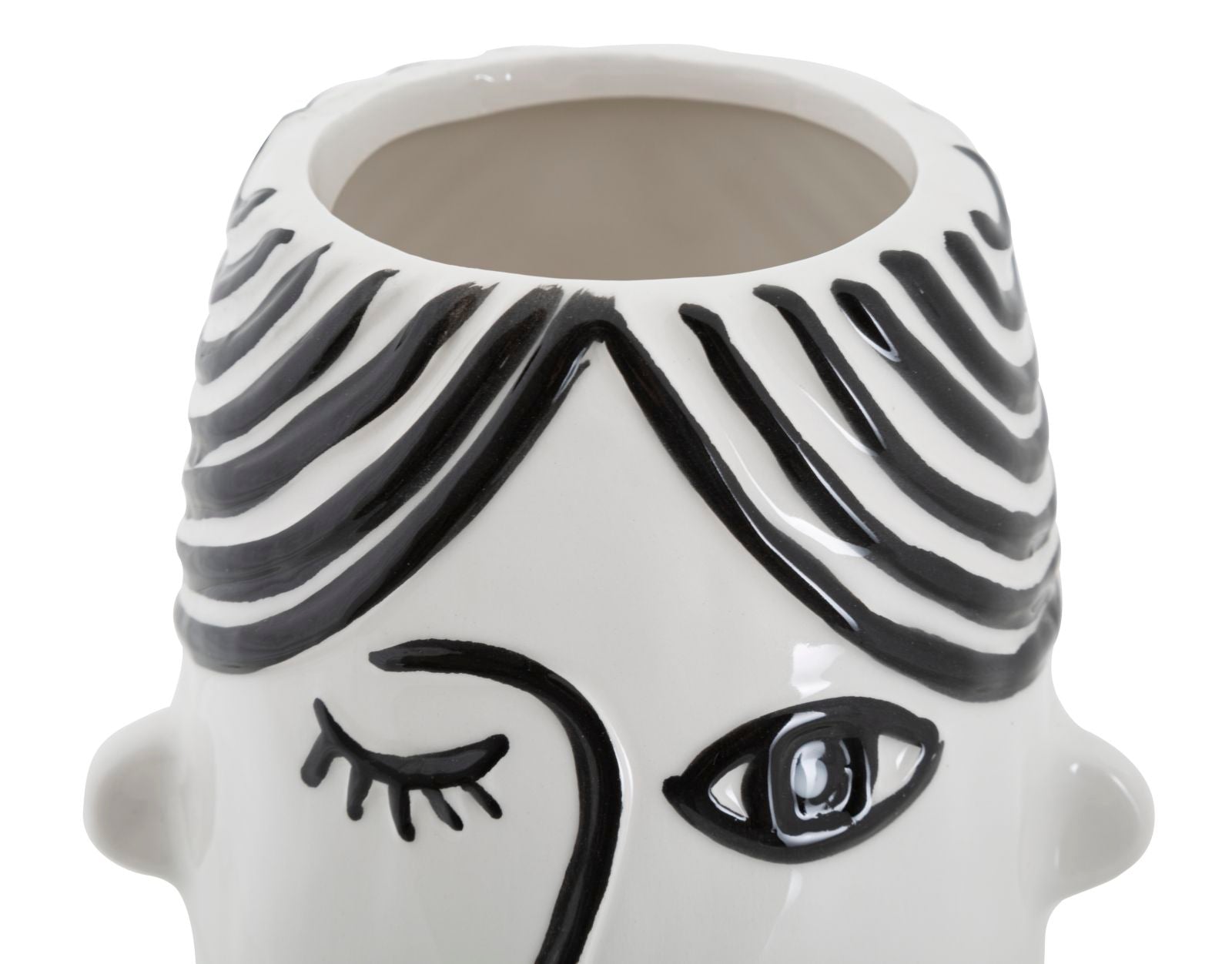 Vaso de Porcelana GLAM – Branco e Preto