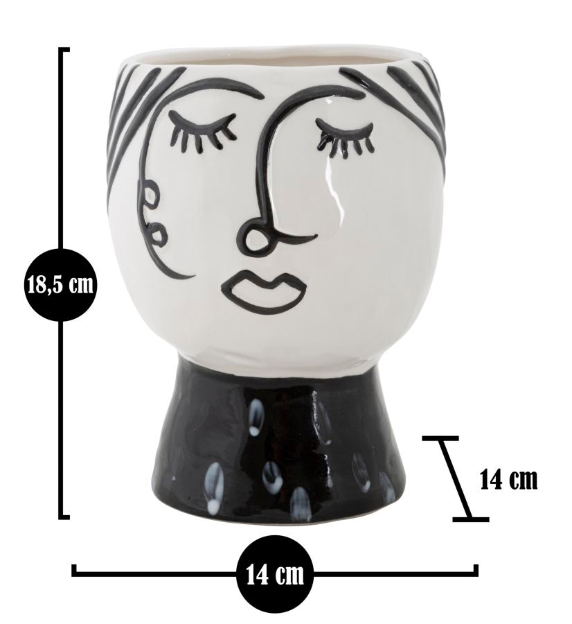 Vaso GLAM – Branco e Preto