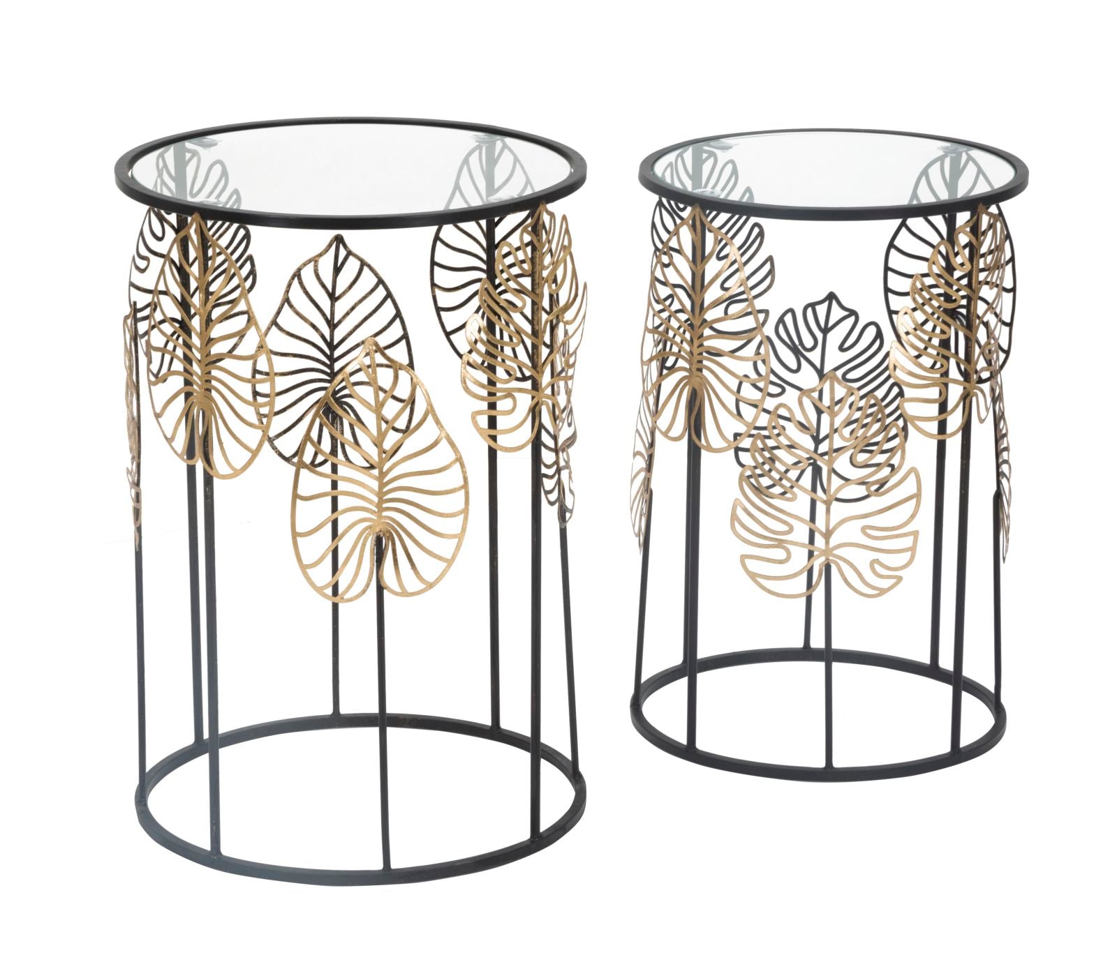 Mesas Redondas Pequenas GLAM – Preto e Dourado
